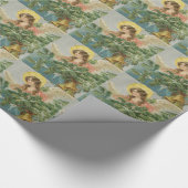 Vintage kerststad Angel Cadeaupapier (Hoek)