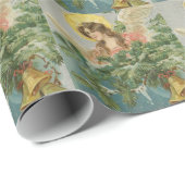 Vintage kerststad Angel Cadeaupapier (Rol Hoek)