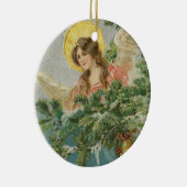 Vintage kerststad Angel Keramisch Ornament (Rechts)