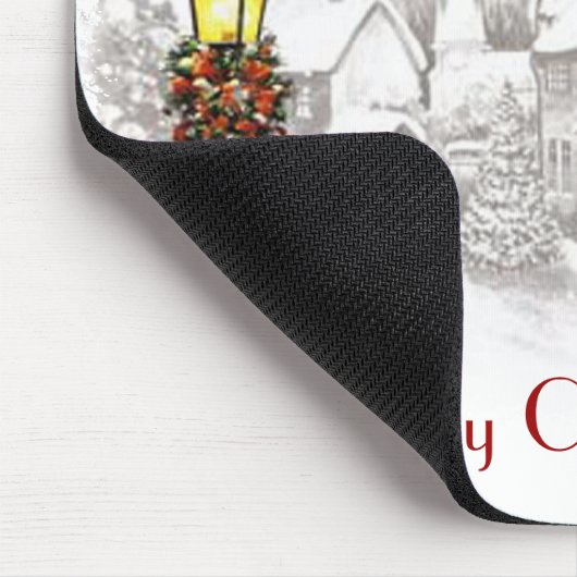 Vintage kerststad Mousepad Muismat (Hoek)