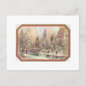 Vintage Kerststad Scene Feestdagenkaart (Voorkant)