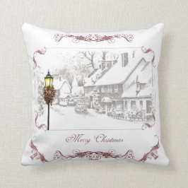 Vintage kerststad Victoriaans kussen