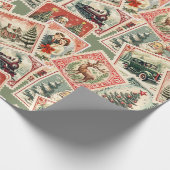 Vintage kerststempel decoupage cadeaupapier (Hoek)