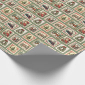 Vintage kerststempel decoupage cadeaupapier (Hoek)