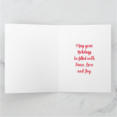 Vintage kerstster en Holly Holiday Kaart (Binnen)