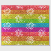Vintage kerstster Regenboogstaart Glitter Gay Holi Cadeaupapier (Vlak)