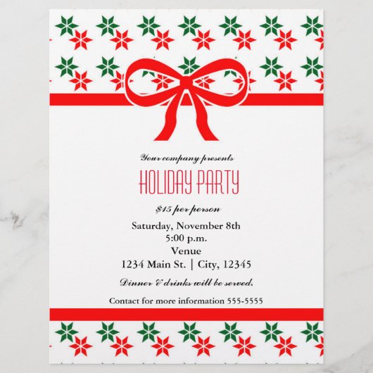 Vintage Kerstster Vakantiefeest Evenement Flyer (Voorkant)