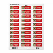 Vintage kerststerren en -bogen etiket (Full Sheet)