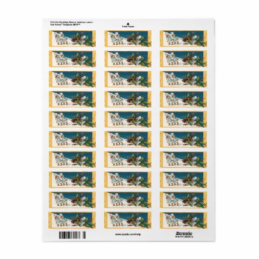 Vintage kerstStickers Etiket (Full Sheet)