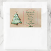 Vintage kerststickers voor homemade bakkerij rechthoekige sticker (Tas)