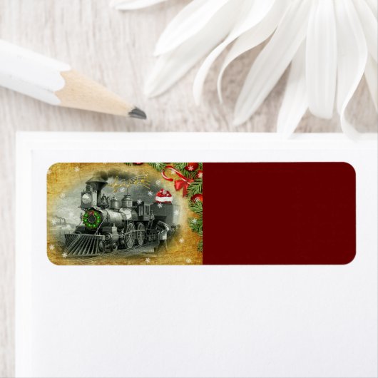 Vintage-kerststoomtrein Etiket (Insitu)