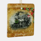 Vintage-kerststoomtrein Keramisch Ornament (Rechts)