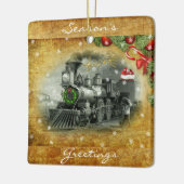 Vintage-kerststoomtrein Keramisch Ornament (Links)