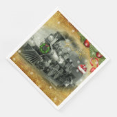 Vintage-kerststoomtrein Servet (Hoek)