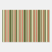 Vintage kerststreep rood en groen inpakpapier vel (Voorkant)