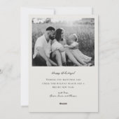 Vintage kerststrepen tweezijdige familiefoto feestdagenkaart (Achterkant)