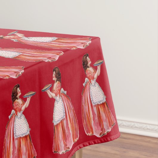 Vintage kersttaartenmaker tafelkleed (Voorbeeld)