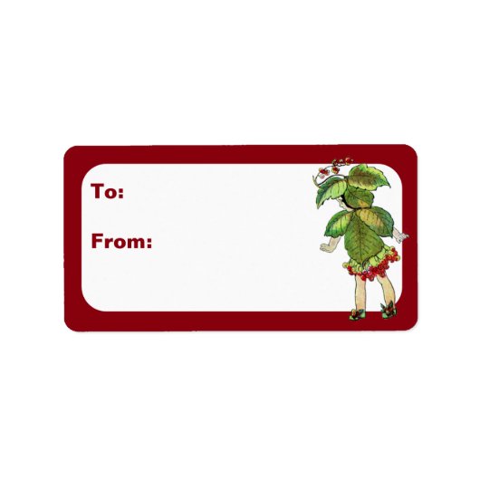 Vintage kersttassen etiket (Voorkant)