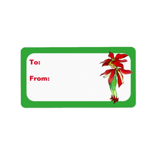 Vintage kersttassen etiket (Voorkant)