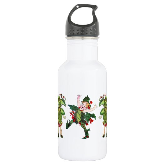 Vintage kersttassen waterfles (Voorkant)
