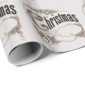 Vintage kersttekst met  rand cadeaupapier (Rol Hoek)