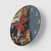 Vintage kersttelefoon ronde klok (Hoek)