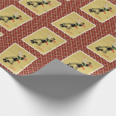 Vintage kerstterrier Dog Cadeaupapier (Hoek)