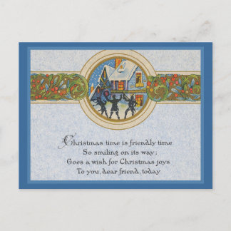 Vintage kersttijd feestdagenkaart