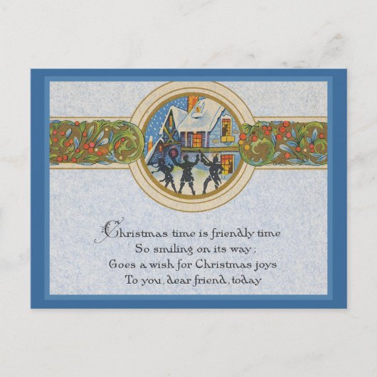 Vintage kersttijd feestdagenkaart (Voorkant)