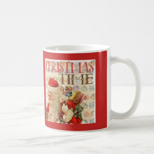 Vintage kersttijd kerstkerstman koffiemok (Rechts)