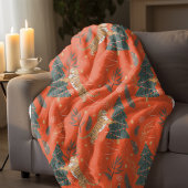 Vintage kersttijger en kerstboom sherpa deken