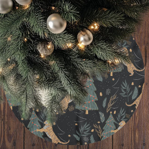 Vintage kersttijger met kerstboom zwart rok