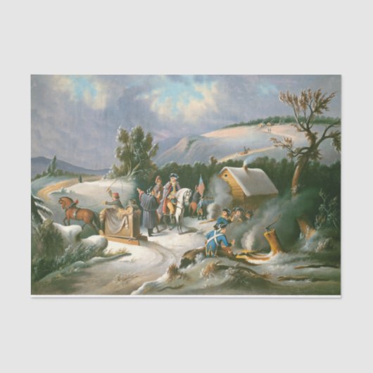 Vintage kersttissue paper SNEE, VALLEY FORGE Tissuepapier (Voorkant)