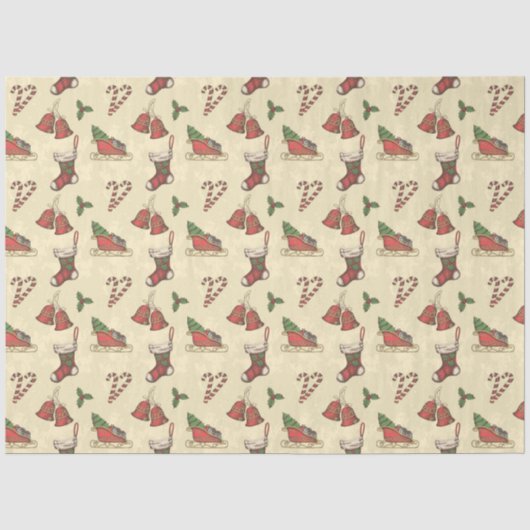 Vintage-kersttissue paper tissuepapier (Voorkant)