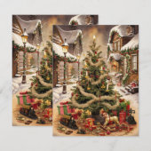 Vintage Kersttraditie Feestdagenkaart (Voorkant / Achterkant)