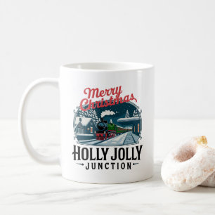 Vintage kersttrein koffiemok