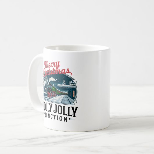 Vintage kersttrein koffiemok (Voorkant links)