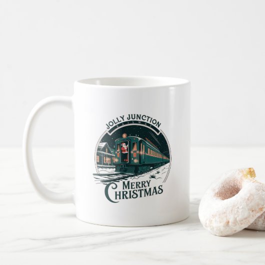 Vintage kersttrein koffiemok (Met donut)
