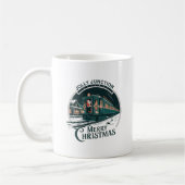 Vintage kersttrein koffiemok (Links)