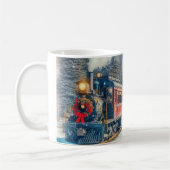 Vintage kersttrein met krans koffiemok (Links)