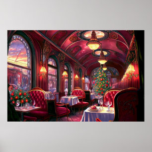 Vintage kersttrein met mooie decoraties