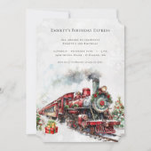 Vintage Kersttrein Verjaardagskaart Kaart (Voorkant)