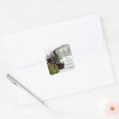 Vintage Kersttrein Vierkante Sticker (Envelop)