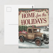 Vintage Kersttruck Home voor de Feestdagen Briefkaart (Voorkant / Achterkant)