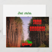 Vintage kersttruck met dennenbos feestdagenkaart (Voorkant / Achterkant)