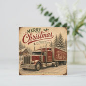 vintage kersttruck plat kaart (Staand voorkant)