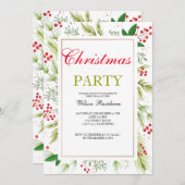 Vintage-kerstuitnodiging Kaart (Voorkant / Achterkant)