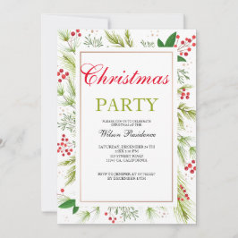 Vintage-kerstuitnodiging Kaart