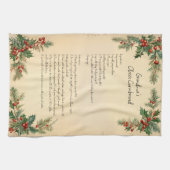 Vintage Kerstvakantie Familie Recept Theedoek (Horizontaal)