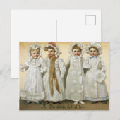 Vintage kerstvakantie kinder briefkaart (Voorkant / Achterkant)